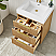 24" Free-standing Single Bath Vanity in Washed Ash Grey with White Integrated Stone Sink Top