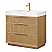  36" Free-standing Single Bath Vanity in Washed Ash Grey with White Integrated Stone Sink Top