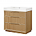  36" Free-standing Single Bath Vanity in Washed Ash Grey with White Integrated Stone Sink Top