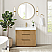  36" Free-standing Single Bath Vanity in Washed Ash Grey with White Integrated Stone Sink Top