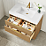  36" Free-standing Single Bath Vanity in Washed Ash Grey with White Integrated Stone Sink Top