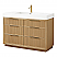  48" Free-standing Single Bath Vanity in Washed Ash Grey with White Integrated Stone Sink Top