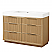  48" Free-standing Single Bath Vanity in Washed Ash Grey with White Integrated Stone Sink Top