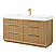  60" Free-standing Single Bath Vanity in Washed Ash Grey with White Integrated Stone Sink Top