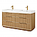  60M" Free-standing Double Bath Vanity in Washed Ash Grey with White Integrated Stone Sink Top