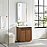 30" Single Sink Bath Vanity in Natural Walnut with White Grain Composite Stone Top