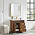 36" Single Sink Bath Vanity in Natural Walnut with White Grain Composite Stone Top