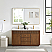 60M" Double Sink Bath Vanity in Natural Walnut with White Grain Composite Stone Top