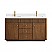 60M" Double Sink Bath Vanity in Natural Walnut with White Grain Composite Stone Top