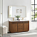 60M" Double Sink Bath Vanity in Natural Walnut with White Grain Composite Stone Top