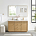  60M" Double Sink Bath Vanity in Washed Ash Grey with White Grain Composite Stone