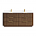 72" Double Sink Bath Vanity in Oak Light Walnut with White Grain Composite Stone Top
