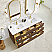72" Double Sink Bath Vanity in Oak Light Walnut with White Grain Composite Stone Top