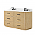 60" Double Bathroom Vanity in Scandinavian Oak, with Countertop Options and Hardware Option