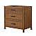 36" Single Bathroom Vanity in Toasted Walnut, Base only, Satin Bronze Trim with Countertop Options and Hardware Options