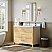  48" Single Bathroom Vanity in Scandinavian Oak, Base only, Brushed Nickel Trim with Countertop Options and Hardware Option