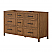 60" Double Bathroom Vanity in Toasted Walnut, Base only, Matte Black Trim with Countertop Options and Hardware Option