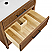 60" Double Bathroom Vanity in Toasted Walnut, Base only, Matte Black Trim with Countertop Options and Hardware Option