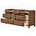  72" Double Bathroom Vanity in Toasted Walnut, Base only, Brushed Nickel Trim with Countertop Options and Hardware Option