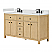  60" Double Bathroom Vanity in Scandinavian Oak, Giotto Quartz Countertop, Undermount Square Sinks (3-Hole), with Countertop Options and Hardware Option