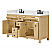  60" Double Bathroom Vanity in Scandinavian Oak, Giotto Quartz Countertop, Undermount Square Sinks (3-Hole), with Countertop Options and Hardware Option