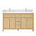  60" Double Bathroom Vanity in Scandinavian Oak, Giotto Quartz Countertop, Undermount Square Sinks (3-Hole), with Countertop Options and Hardware Option