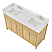  60" Double Bathroom Vanity in Scandinavian Oak, Giotto Quartz Countertop, Undermount Square Sinks (3-Hole), with Countertop Options and Hardware Option