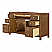  60" Single Bathroom Vanity in Toasted Walnut, White Quartz Countertop, Undermount Square Sink (3-Hole), with Countertop Options and Hardware Option