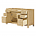  60" Single Bathroom Vanity in Scandinavian Oak, White Quartz Countertop, Undermount Square Sink (1-Hole), with Countertop Options and Hardware Option