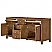  72" Double Bathroom Vanity in Toasted Walnut, White Quartz Countertop, Undermount Square Sinks (3-Hole), with Countertop Options and Hardware Option