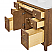 84" Double Bathroom Vanity in Toasted Walnut, Base only, Brushed Nickel Trim with Countertop Options and Hardware Options