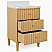 Issac Edwards 24" Bathroom Vanity with Vertical Fluted Detail with Polished Brass Knobs in Cerused Oak