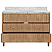 Issac Edwards 48" Bathroom Vanity with Vertical Fluted Detail with Polished Brass Knobs in Cerused Oak