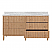 Issac Edwards 60" Bathroom Vanity with Vertical Fluted Detail on Drawers in Cerused Oak with White and Grey Marble Top