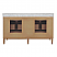 Issac Edwards 60" Bathroom Vanity with Vertical Fluted Detail on Drawers in Cerused Oak with White and Grey Marble Top