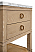 Issac Edwards 24" Bathroom Vanity in Cerused Oak with Open Cane Shelf, White Marble Top, Porcelain Sink, and Antique Brass Ring Hardware