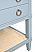  Issac Edwards 36.5" Bathroom Vanity in Matte Light Blue with Open Cane Shelf, White Marble Top, Porcelain Sink