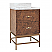  Issac Edwards 24" Two Drawer Bathroom Vanity in Matte Dark Burl Woodwith Antique Brass Metal Frame and Acrylic and Brass Hardware