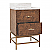  Issac Edwards 24" Two Drawer Bathroom Vanity in Matte Dark Burl Woodwith Antique Brass Metal Frame and Acrylic and Brass Hardware