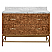 Issac Edwards 48" Bath Vanity in Matte Dark Burl Wood and Antique Brass with White Marble Top and Porcelain Sink
