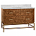 Issac Edwards 48" Bath Vanity in Matte Dark Burl Wood and Antique Brass with White Marble Top and Porcelain Sink
