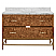 Issac Edwards 48" Bath Vanity in Matte Dark Burl Wood and Antique Brass with White Marble Top and Porcelain Sink
