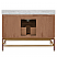 Issac Edwards 48" Bath Vanity in Matte Dark Burl Wood and Antique Brass with White Marble Top and Porcelain Sink