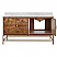  Issac Edwards 60" Double Bath Vanity in Matte Dark Burl Wood and Antique Brass with White Marble Top and Porcelain Sinks