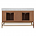  Issac Edwards 60" Double Bath Vanity in Matte Dark Burl Wood and Antique Brass with White Marble Top and Porcelain Sinks