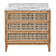  Issac Edwards 36.5" Bathroom Vanity in Cerused Oak with Cane Front Drawers, White and Grey Marble Top and Porcelain Sink