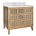  Issac Edwards 36.5" Bathroom Vanity in Cerused Oak with Cane Front Drawers, White and Grey Marble Top and Porcelain Sink