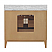  Issac Edwards 36.5" Bathroom Vanity in Cerused Oak with Cane Front Drawers, White and Grey Marble Top and Porcelain Sink