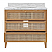  Issac Edwards 36.5" Bathroom Vanity in Cerused Oak with Cane Front Drawers, White and Grey Marble Top and Porcelain Sink