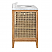 Issac Edwards 36.5" Bathroom Vanity in Cerused Oak with Cane Front Drawers, White and Grey Marble Top and Porcelain Sink